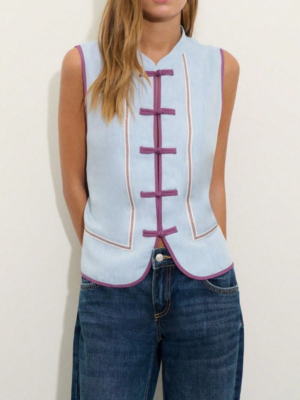 Blue Casual Women's Soft Sleeveless Top
